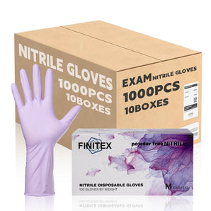 (In Stock) FINITEX Nitrile Gloves 5 Mil Purple 12inch 1,000pcs 5 Mil 10/20/30 CASES (BULK)