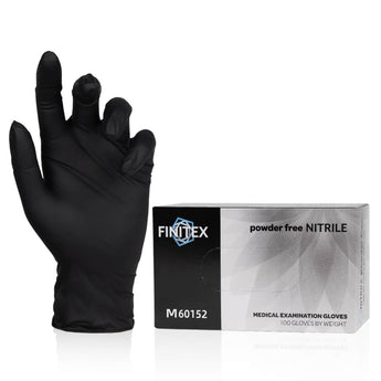 FINITEX 3.2mil Black Nitrile Exam Gloves 100pcs