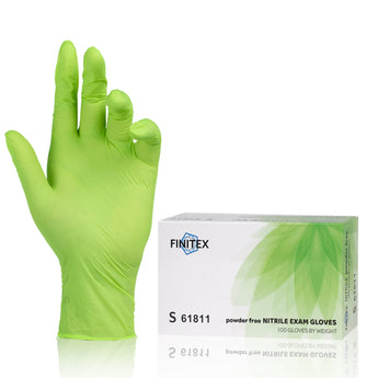 FINITEX Nitrile Gloves 3.2mil Green Exam Grade 100pcs