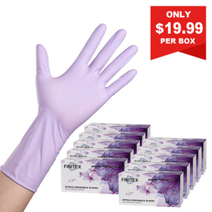 FINITEX Nitrile Gloves 5 Mil Purple 12inch - 100, 300 & 1000pcs