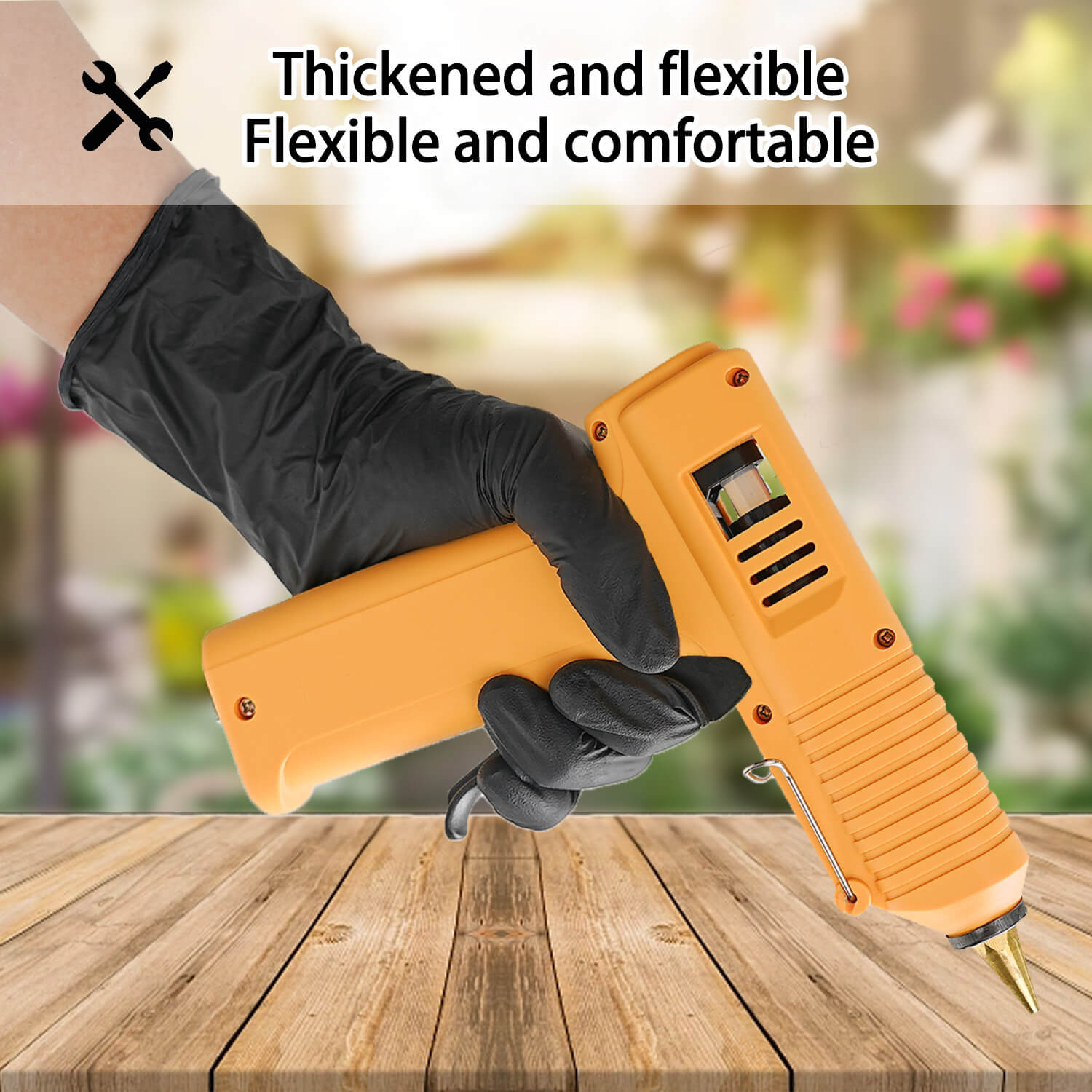 FINITEX 3.2mil Black Nitrile Gloves Home Cleaning Food Prep Industrial Gloves