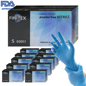 FINITEX Blue Nitrile Exam Gloves Food Safe Powder Free Non Latex Gloves