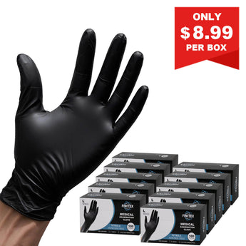 FINITEX 6mil Black Nitrile Exam Gloves 1000pcs