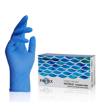 FINITEX Blue Nitrile Exam Gloves 4mil 100pcs