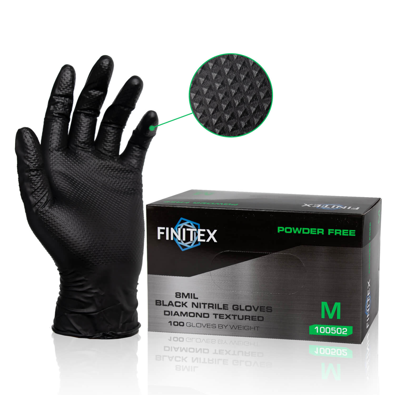 イタリア製ハンドメイド　ナノ・ユニバース×Gloves ブラック　8 1/2 Ansell AlphaTec® 87-108 long-cuff natural latex rubber gloves