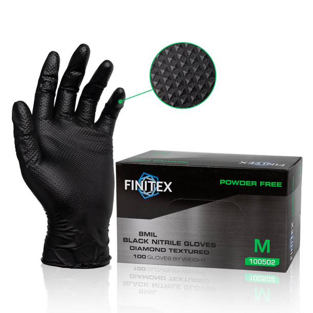 UNISAFE 6 Mil Black Nitrile Gloves In A Bucket - Refill Bag - Foto 8