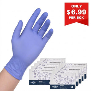 FINITEX Ice Blue Nitrile Exam Gloves 3.2 Mil -100, 300 & 1000pcs