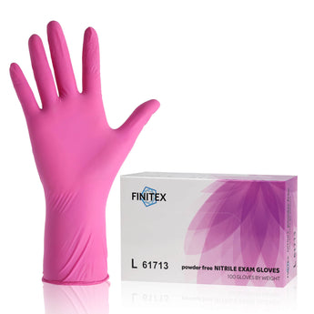 FINITEX Rose Red Nitrile Gloves 3mil 100pcs