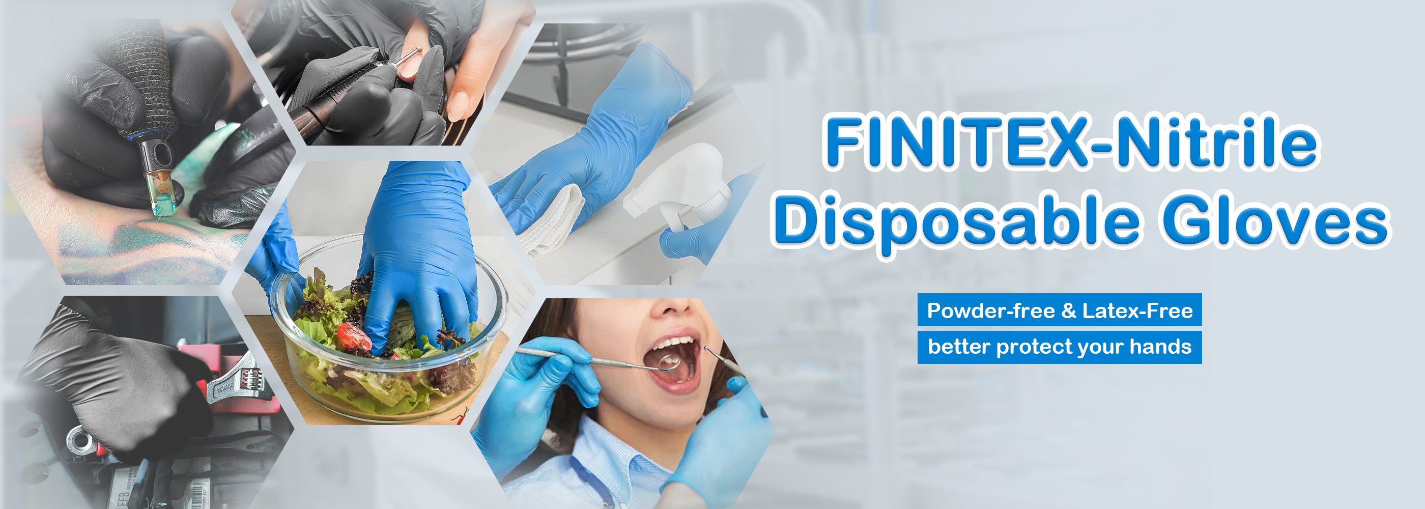 FINITEX Nitrile Exam Gloves Food Safe Non Latex Powder Free Medical Gloves