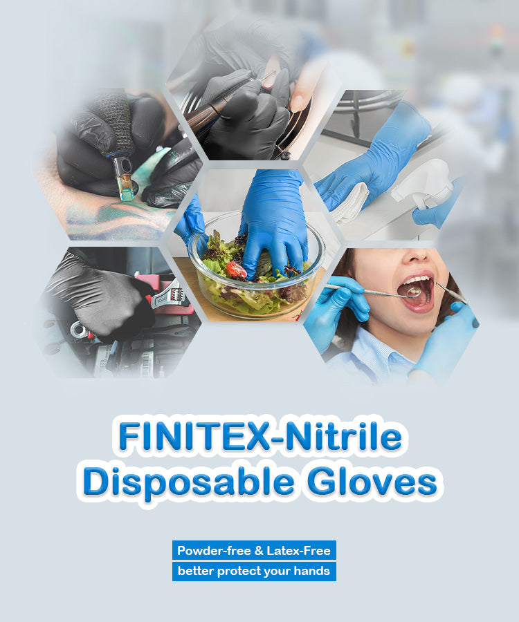 FINITEX Nitrile Exam Gloves Food Safe Non Latex Powder Free Medical Gloves